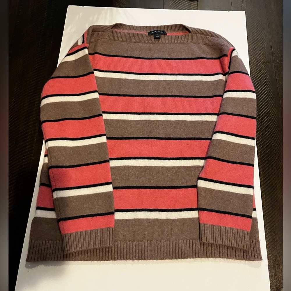 Ann Taylor Striped Brown and Pink Women’s  Sweater